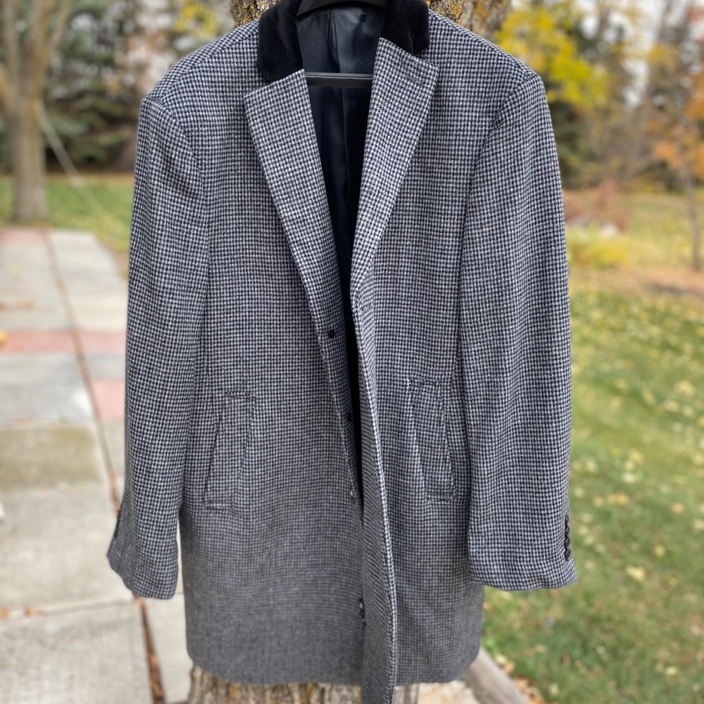 Calvin Klein Grey Designer Pea Coat Overcoat 42R